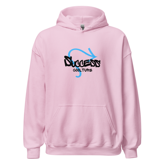 Sudadera rosa con capucha success graffiti